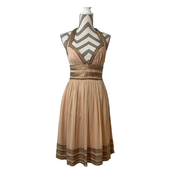 Adrianna Papell Evening Essentials Cocktail Halter Dress Size 4 - Picture 1 of 8